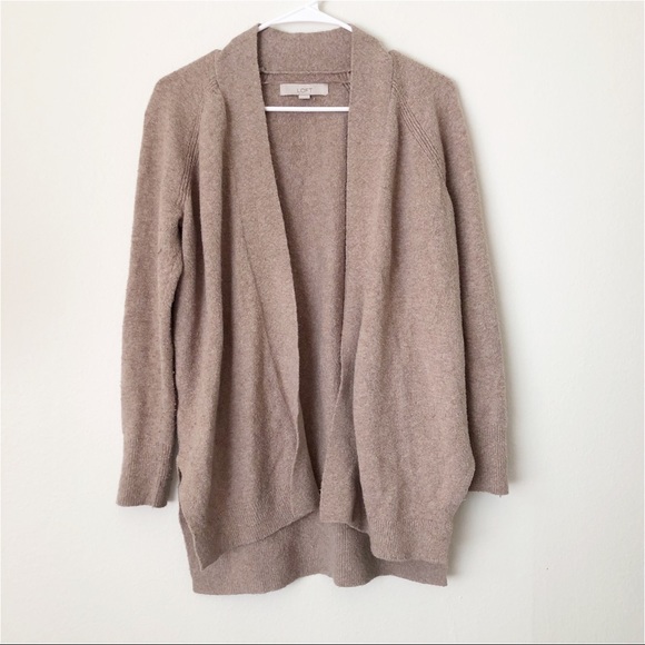 LOFT Sweaters - LOFT Open Front Nubby Cardigan Sweater - Light Tan